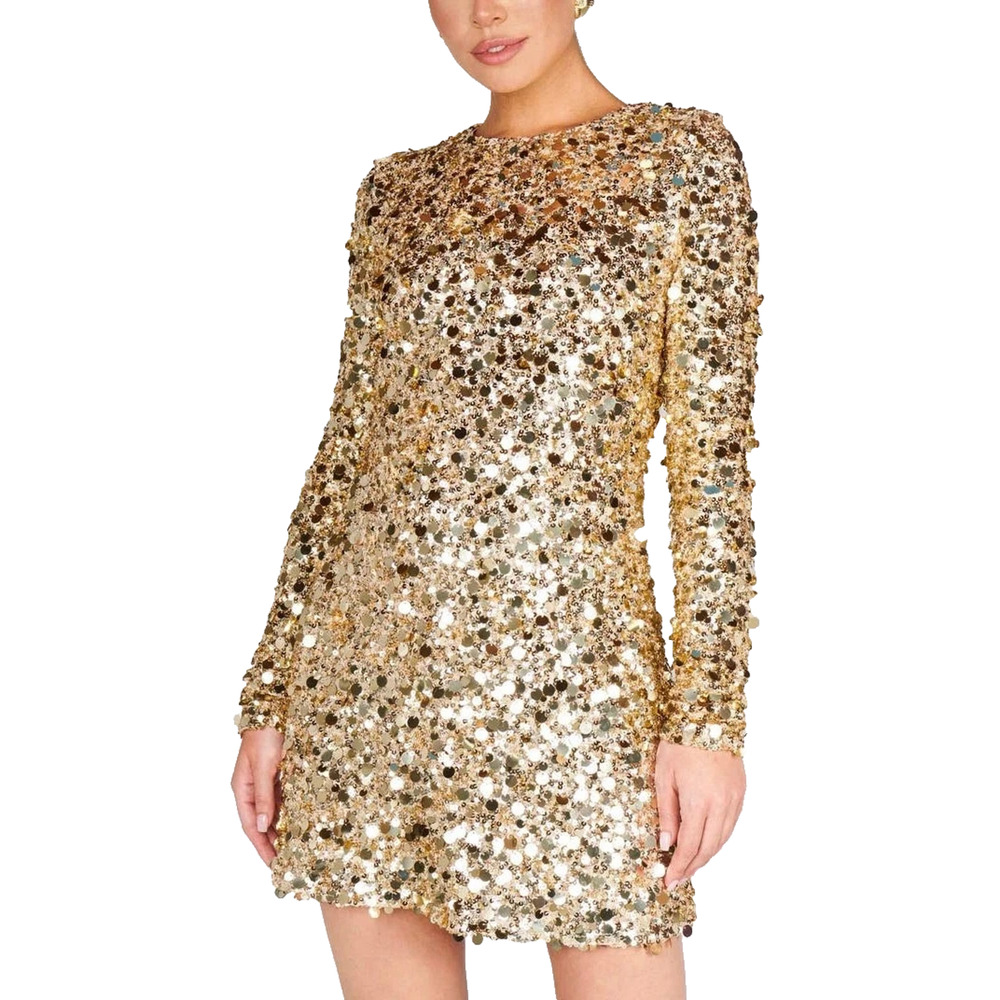 Show Me Your Mumu Maddison Circle Sequin Mini Dress Gold XS Bachelorette NWT